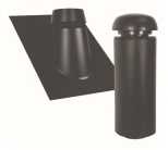 SABETOFLEX Sabeto stogo stogo gaubtas 160, ilgis 900 mm, stogo nuolydis 31–45°, juodas/juodas su „Flex“ danga. (2 vnt. su vamzdžiu ir danga). Tiekiamas BE atramos.