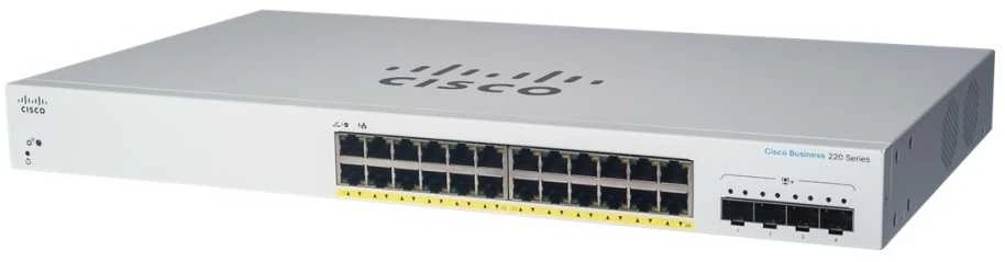 Šakotuvas Cisco CBS220 SMART 24-PORT GE FULL - POE 4X1G SFP