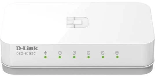 Šakotuvas D-Link DES-1005C nevaldomas komutatorius su 5x greituoju Ethernet, darbalaukio funkcija, „Plug-and-Play“ funkcija