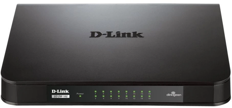 Šakotuvas D-Link GO-SW-16G, Nevaldomas, L2, Gigabit Ethernet (10/100/1000), Pilnai dvipusis, Montuojamas ant stovo, 1U