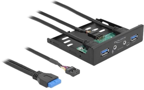 Šakotuvas Delock Front Panel 3.5? USB 5 Gbps 2 x USB Typ-A + HD-Audio (64150)