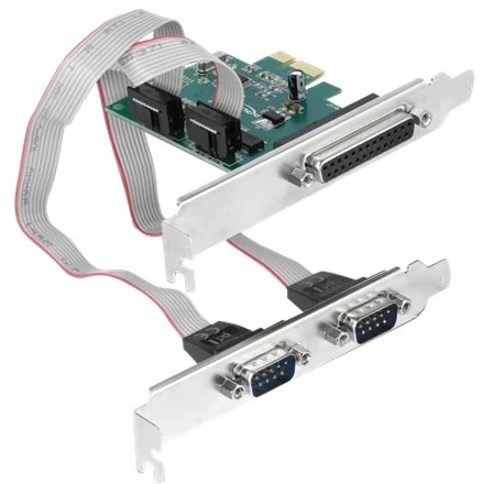Ugreen „Delock PCIe x1“ valdiklis – 2 x RS-232 nuoseklusis prievadas + 1 x LPT (90413)
