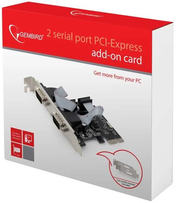GEMBIRD SPC-22 PCI Express kortelė 2x serijinė žemo profilio
