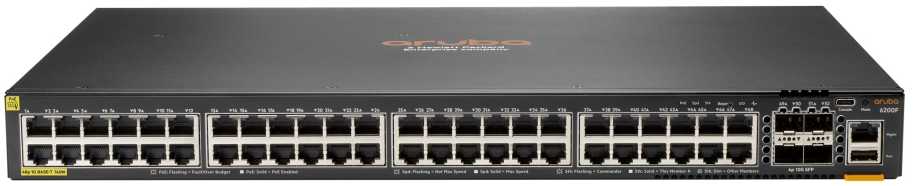 Šakotuvas Hewlett Packard (HP) Switch HPE Aruba CX 6200F 48G Class 4 PoE 4SFP+ 740 W (JL728B)