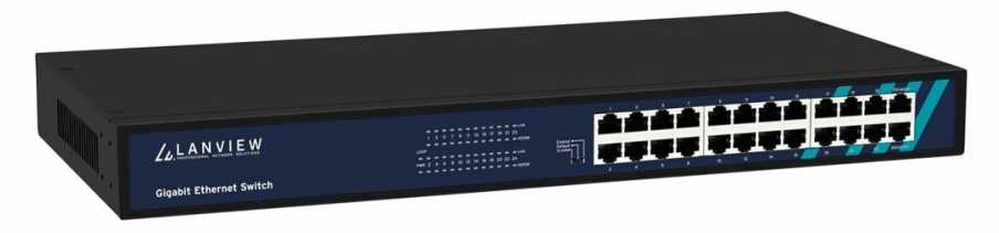 Šakotuvas Switch Lanview LVN-1UMOUNT-24PORT Gigabit Nie zarządzany (LVN-1UMOUNT-24PORT-1G)