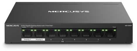 Šakotuvas Mercusys 8-port Gigabit Desktop Switch su 7-Port PoE+ | Mercusys