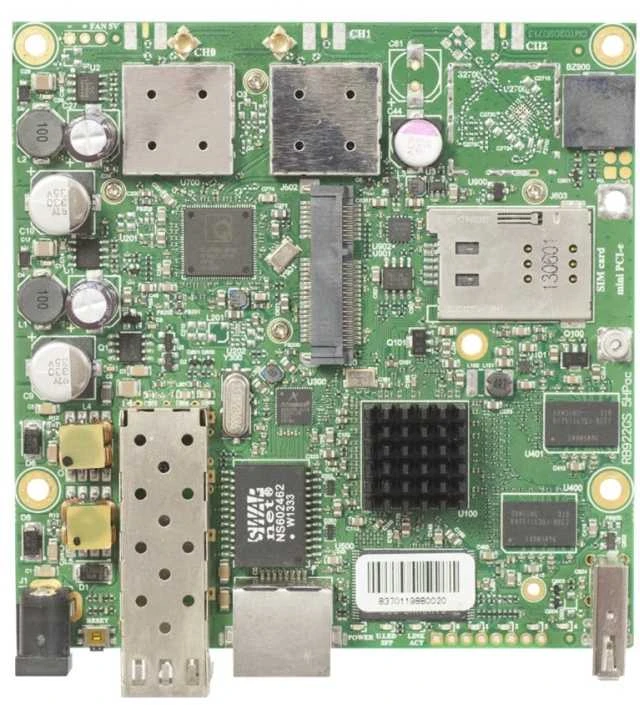 MIKROTIK Maršrutizatorius WiFi 5GHz 1x RJ45 1000Mb/s 1x SFP 1x miniPCIe
