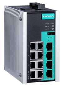 Šakotuvas Moxa Technologies „Moxa Industrial“ valdomas redundantas E EDS-G512E-4GSFP-T 8x10/100/100 - komutatorius - 1 Gbps
