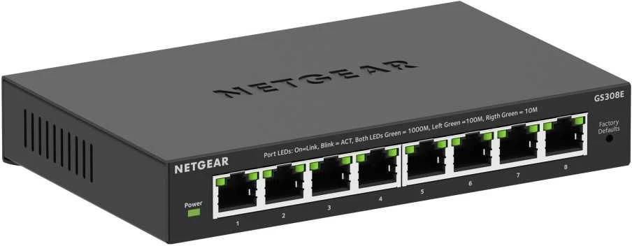 Šakotuvas Netgear GS308E 8-PORT PLUS SWITCH - UNMANAGED PLUS GIGABIT ETHERNET