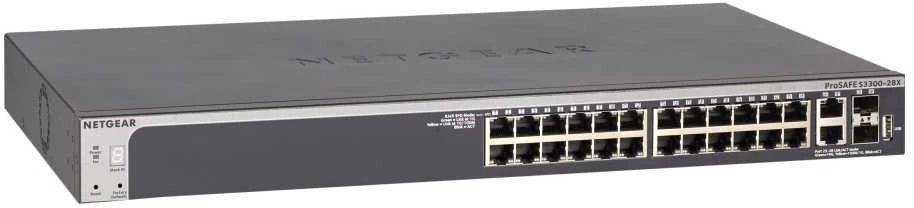Šakotuvas NETGEAR 24P GE išmanusis komutatorius su 10G SFP+ GS728TXV3