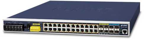 Šakotuvas Switch Planet IGS-6325-24P4X (IP30 19'' Rack Mountable Ind L3)