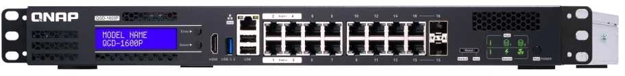 Šakotuvas QNAP QGD-1600P Valdomas Gigabit Ethernet (10/100/1000) Juoda, Pilka Maitinimas per Eternetą (PoE)