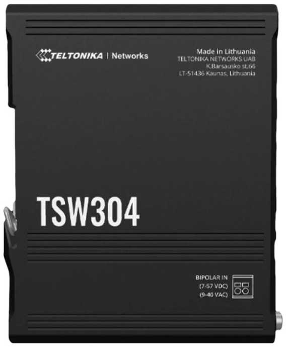 Maršrutizatorius Teltonika | DIN bėgelio jungiklis | TSW304 | Nevaldomas | Tvirtinamas prie sienos
