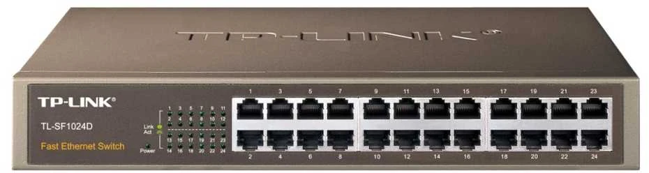 Šakotuvas TP-LINK 24port 10/100M Switch Plieninis dėklas