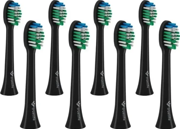 „TrueLife SonicBrush“ kompaktiškos galvutės, juodos standartinės 8 pakuotės
