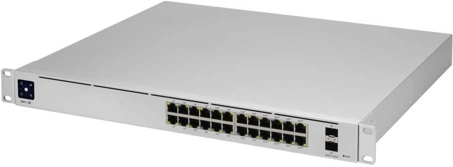 Šakotuvas Ubiquiti UniFi Pro 24 prievadų PoE, valdomas, L2/L3, gigabito Ethernet (10/100/1000), maitinimas per Ethernet (PoE), montuojamas į stelažą, 1U