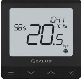 Salus bezvadu termostats Quantum SQ610BRF, programmējams, juodas