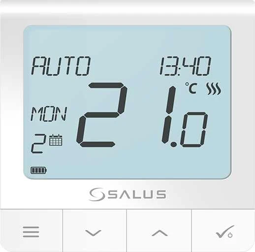 Salus bezvadu termostats Quantum SQ610RF, programmējams, balts