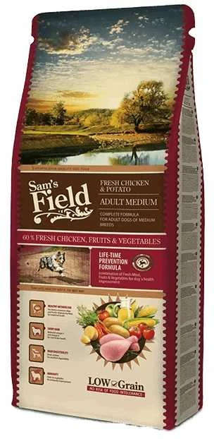 Sam´s Field Dog Fresh su vištiena ir bulvėmis ADULT MEDIUM 13kg