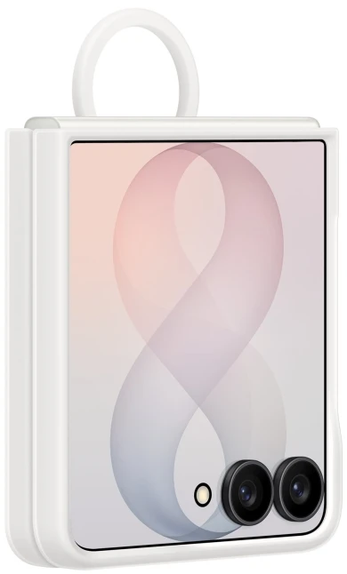 Dėklas EF776CWE Silicone Ring Magnet Samsung Galaxy Flip 8, Baltas
