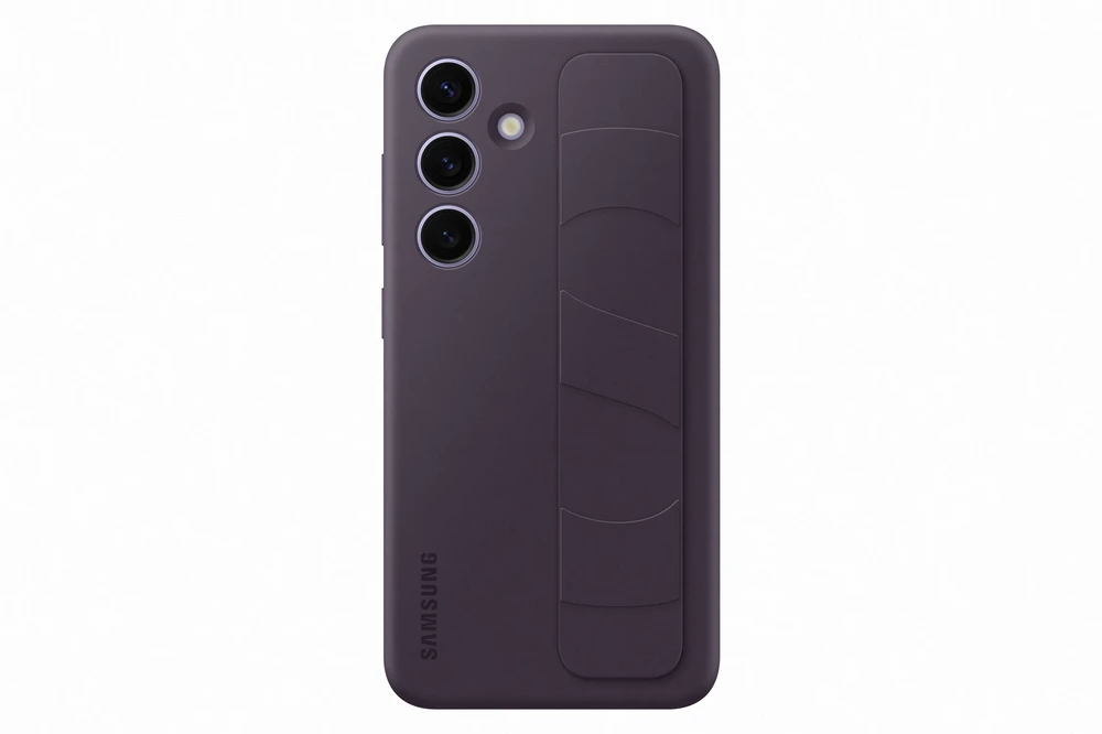 Dėklas Samsung Galaxy S24+ stovimos rankenos dangtelis tamsiai violetinis