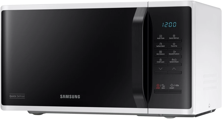 Mikrobangų krosnelė Samsung MS23K3513AW, Stalinis, 800 W, Įmontuotas ekranas, LED, Mygtukai, Balta