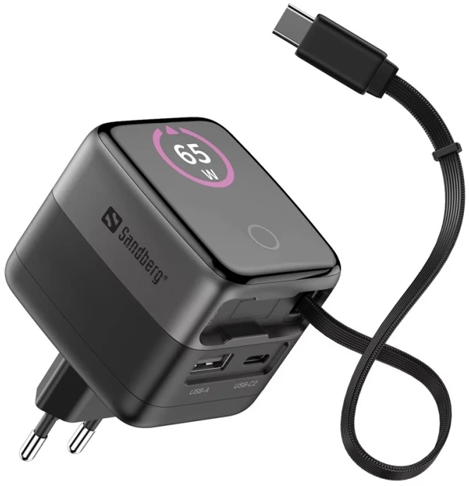 Įkroviklis Sandberg Charger PD65W Ekranas + Cable (441-74)