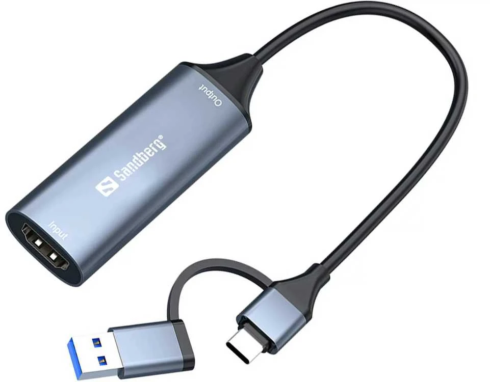 Sandberg HDMI įrašymo adapteris su USB-C ir A jungtimis
