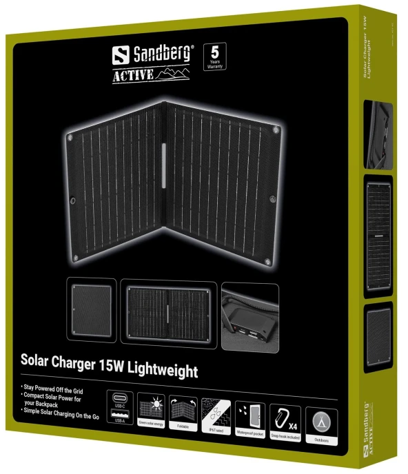 Įkroviklis solarna Sandberg Sandberg Solar Charger 15W Lightweight