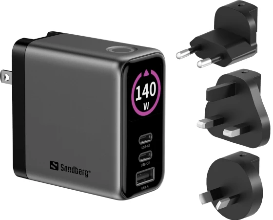 Įkroviklis Sandberg Travel Charger PD140W Ekranas (441-72)