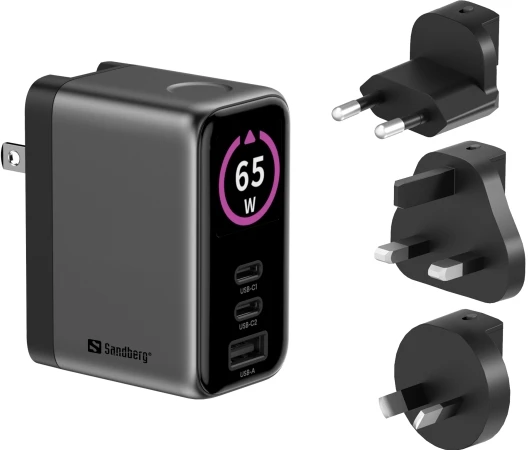 Įkroviklis Sandberg Travel Charger PD65W Ekranas (441-70)