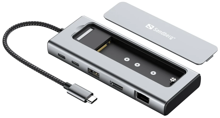Doko stotelė Sandberg USB-C 6in1 Travel Dock SSD