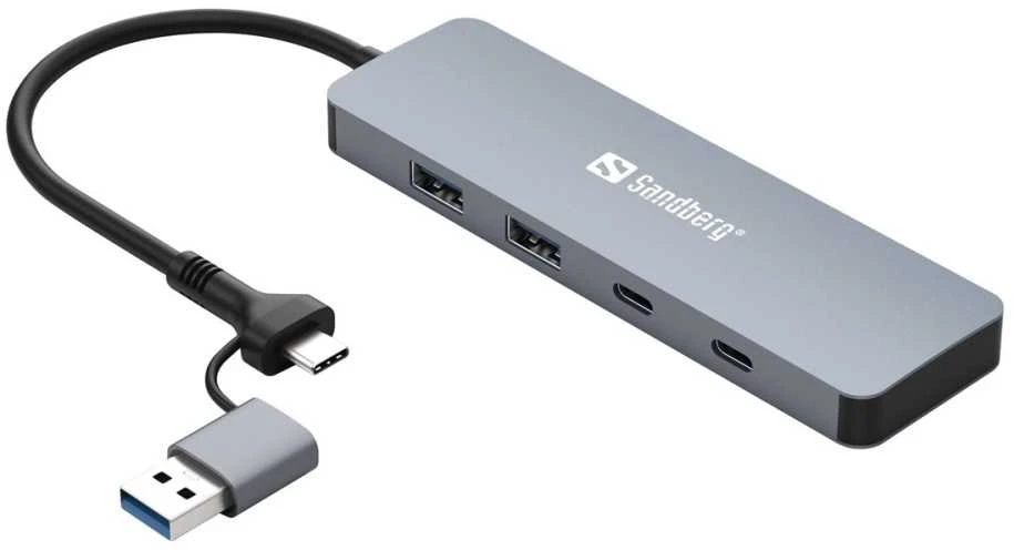 Sandberg USB-C/A iki 2xUSB-A + 2xUSB-C šakotuvas
