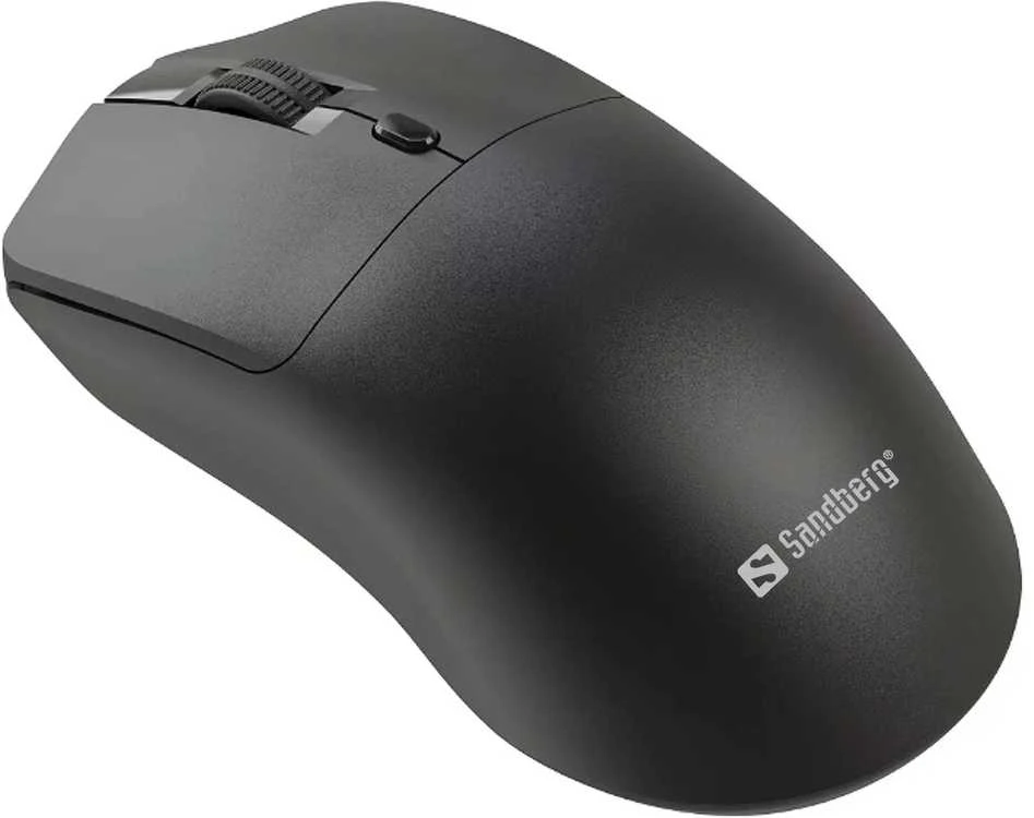 Sandberg 331-04 belaidė pelė, taupanti, juoda, kairė ir dešinė, USB-A adapteris