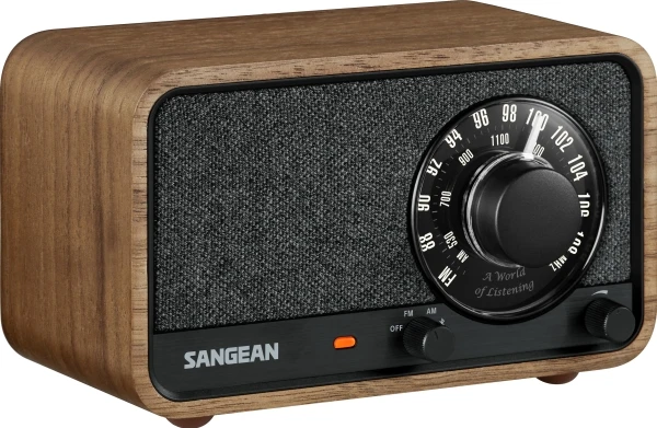 Sangean WR-8 Portables FM-Radio Echtholz-Gehäuse Nussbaum Vintage