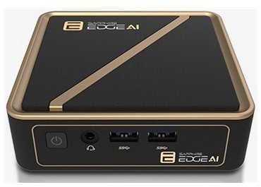 Sapphire EDGE AI 350 BAREBONE kompiuteris AMD Ryzen AI 7 350 su WIFI BT moduliu, VESA laikikliu, maitinimo adapteriu ir maitinimo laidu, be SSD ir atminties.