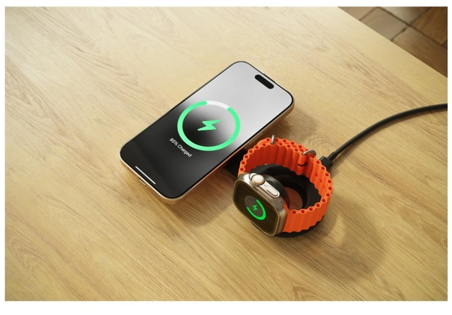 „Satechi OntheGo?“ 2 viename belaidis įkroviklis – juodas