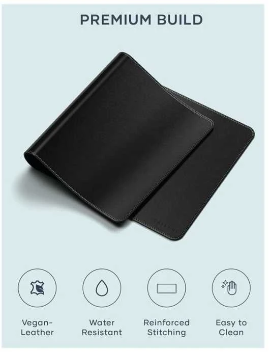 SATECHI Vegan-Leather Premium stalo kilimėlis (Juodas)