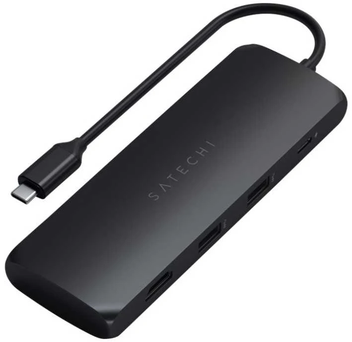 Adapteris USB Satechi SATECHI USB-C hibridinis kelių prievadų adapteris su SSD korpusu Juodas | MacBook M1 M2