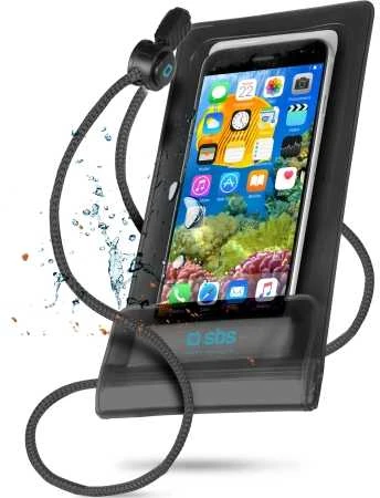 Dėklas Universal Atsparus vandeniui Case 5,5 IPX6 + Neck Lace By SBS Juodas