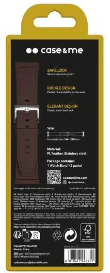 Case4Me SBS ekologiškos odos dėklas „Apple Watch“ laikrodžiui (42/44/45/49 mm). Rudas.