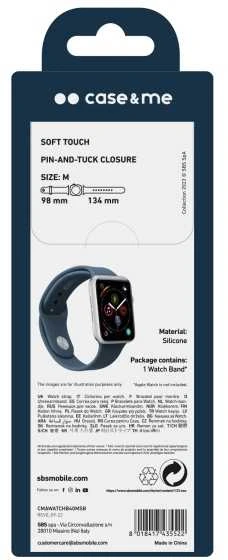 Case4Me SBS silikoninis laikrodžio dirželis, skirtas „Apple Watch 38/40/41 mm“. Mėlynas