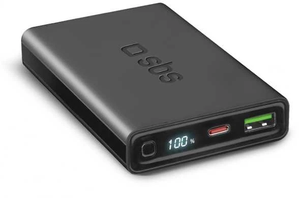 SBS Powerbank 10.000 mAh Power Delivery 20W mit LCD-Ekranas juodas