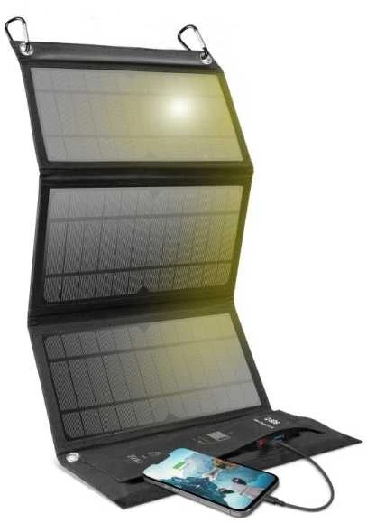 Nezatříděno SBS tragbares Solarladegerät 21W 2x USB juodas