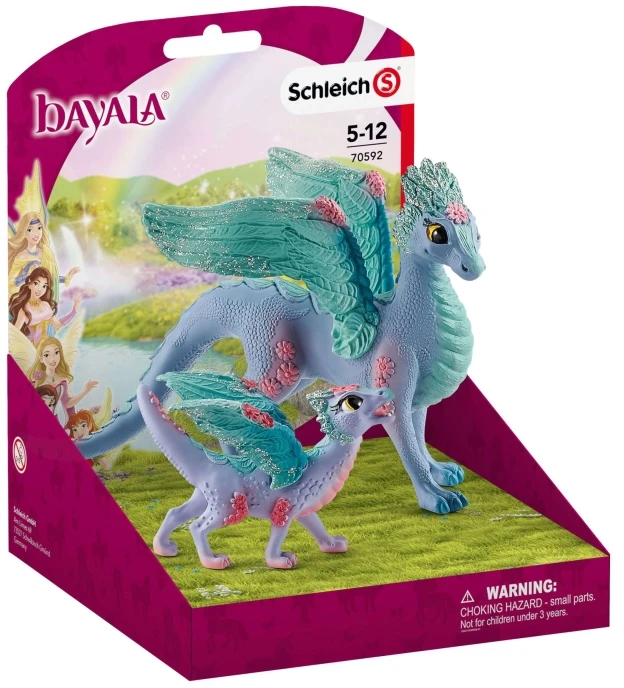 Schleich figūrėlė BAYALA Žiedų drakonė su jaunikliu