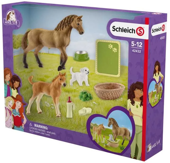 SCHLEICH HORSE CLUB „Arklių Klubas“: Saros jauniklių priežiūros rinkinys