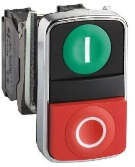 „Schneider Electric“ valdymo mygtukas 22 mm dvigubas raudonas/žalia su spyruokliniu grąžinimu 1Z 1R (XB4BL73415)