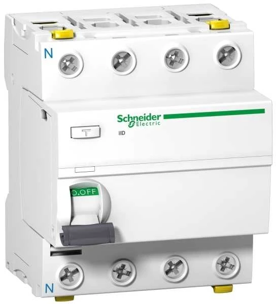 Schneider Electric Schneider Liekamosios srovės grandinės pertraukiklis IID 4p 63A 100mA tipas A (A9Z24463)