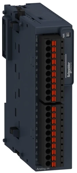 Schneider Electric Schneider Analoginio įėjimo modulis 8 srovės/įtampos 12 bitų 24 V nuolatinės srovės spyruokliniai gnybtai „Modicon TM3-8“ (TM3AI8G)