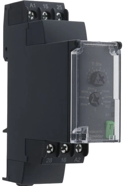 „Schneider Electric Harmony Time“ serijos ant DIN bėgelio montuojama laikmačio relė, 24–240 V AC/DC, 2 kontaktų, 0,3–30 s,
